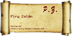 Piry Zalán névjegykártya